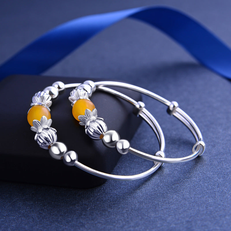 Baby pure silver topaz bracelet