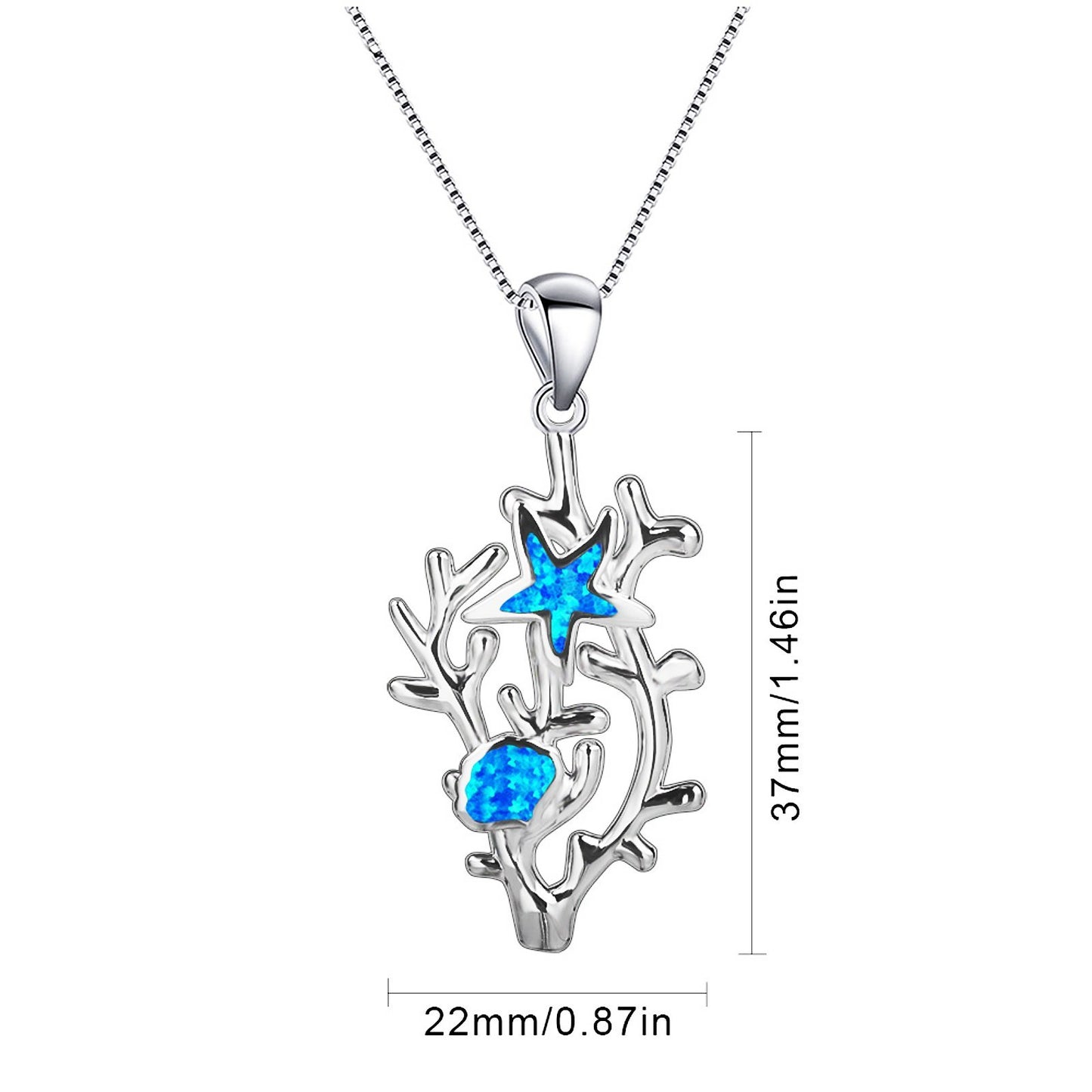 Blue Sea Cucumber Pendant Necklace