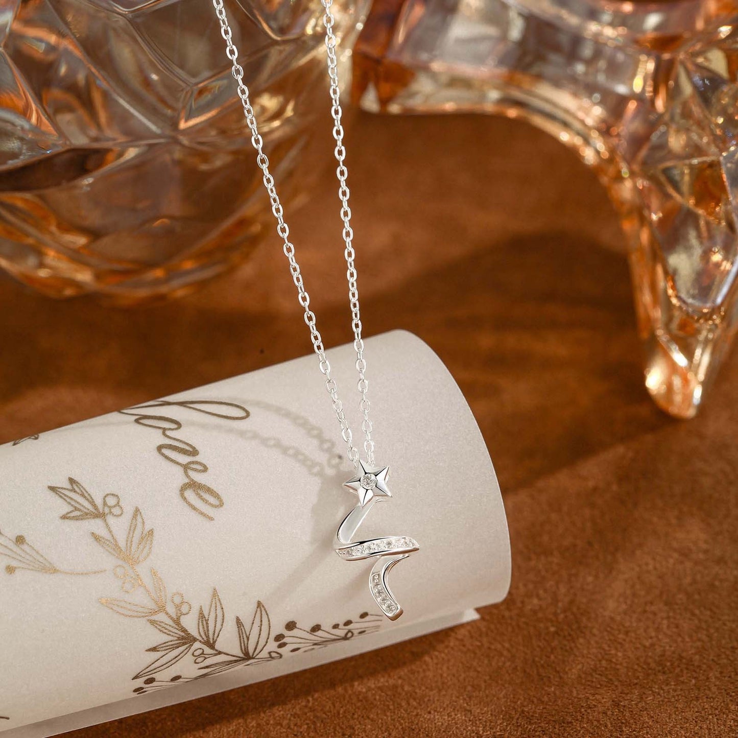 Sterling Silver Pure Silver Diamond XINGX Necklace