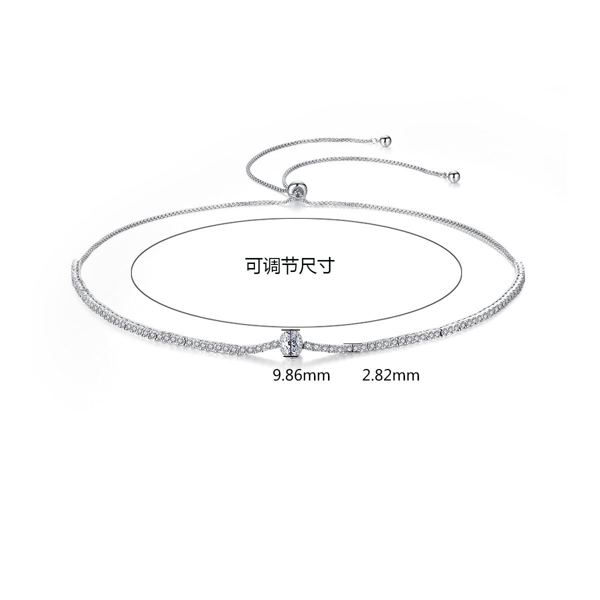 Pull-out Adjustable Copper Inlaid Zirconium Necklace Fashionable Korean Version Of The Card Neck