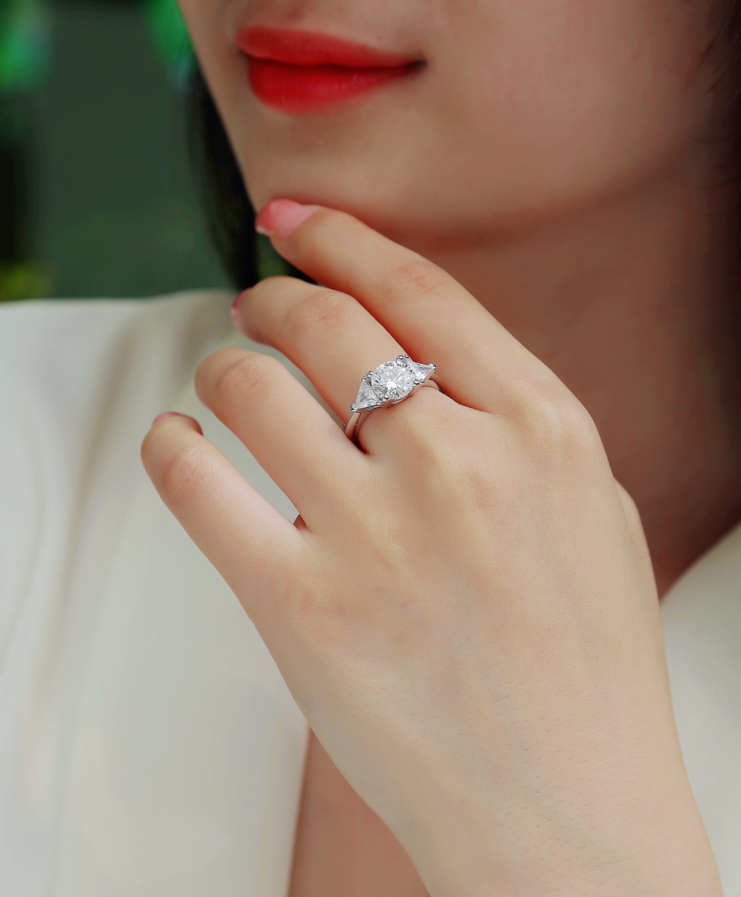 ❤️Ocean Diamond - Set With 2-carat Top-quality Moissanite S925 Silver And Diamond Wedding Ring. The Ring Can Be Inspected With A Diamond Pen❤️