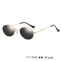 Fashionable Famous Oval Sun Glasses Luxury Brand Metal Round Frames Black Small Cheap Eyewear