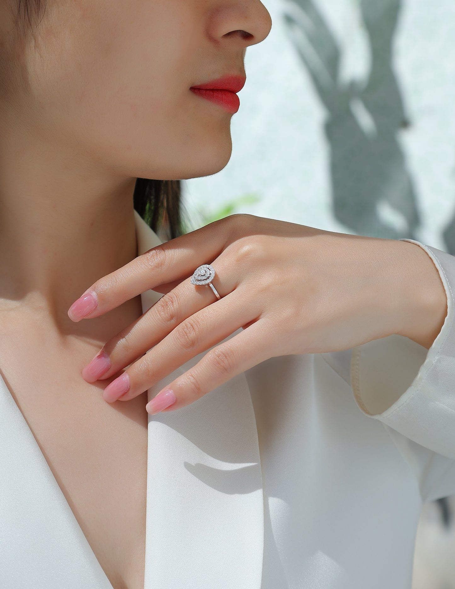 Eternal Love - A Diamond Wedding Ring Set With Top-quality Moissanite 925 Silver .