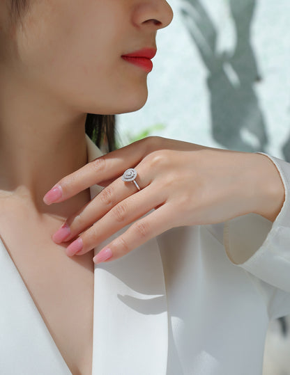 Eternal Love - A Diamond Wedding Ring Set With Top-quality Moissanite 925 Silver .