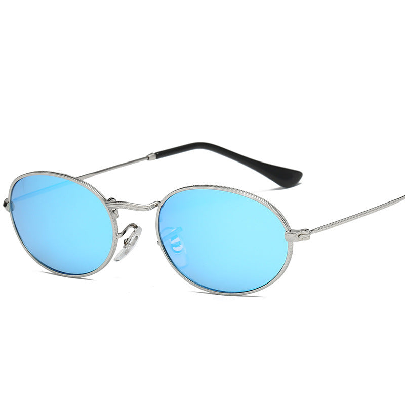 Fashionable Famous Oval Sun Glasses Luxury Brand Metal Round Frames Black Small Cheap Eyewear