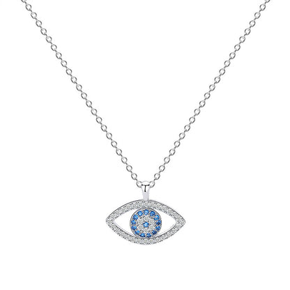 s925 Sterling Silver Atmospheric Demon Eye Necklace Eye Pendant