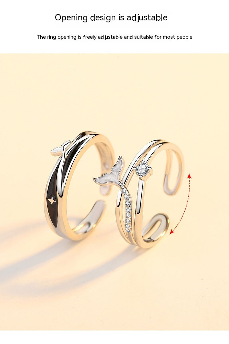 Personality Fashion 999 Pure Silver You Have Couple Rings