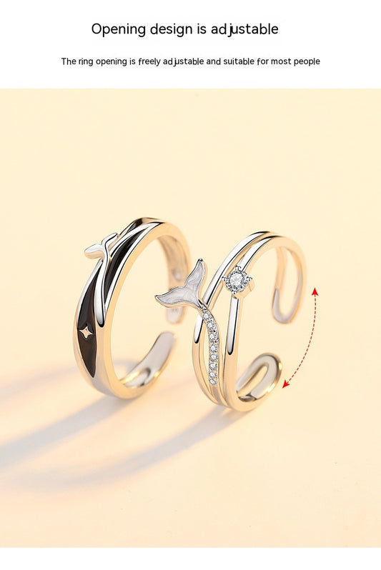 Personality Fashion 999 Pure Silver You Have Couple Rings