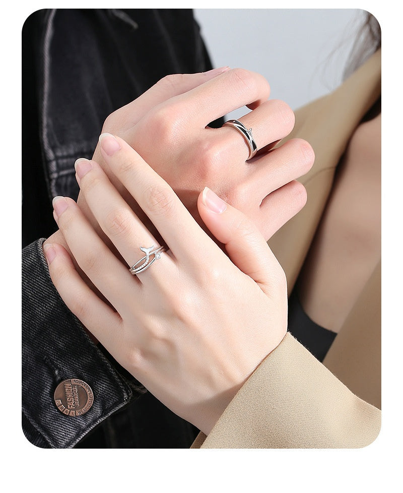 Personality Fashion 999 Pure Silver You Have Couple Rings