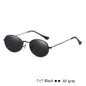 Fashionable Famous Oval Sun Glasses Luxury Brand Metal Round Frames Black Small Cheap Eyewear