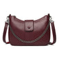 One-shoulder Diagonal Bag Lychee Pattern Soft Leather