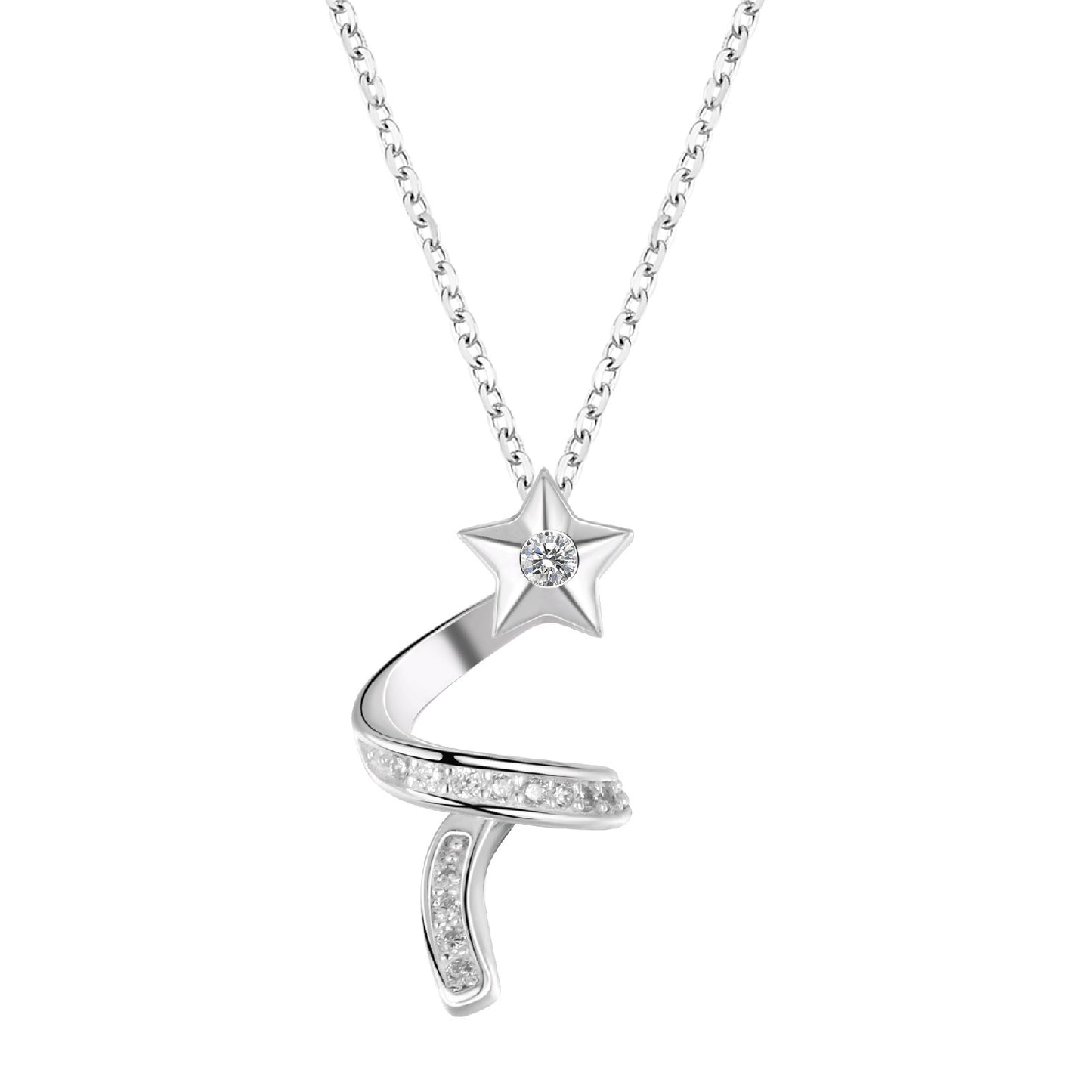 Sterling Silver Pure Silver Diamond XINGX Necklace