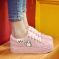 Spring fashion round head solid color cartoon ladies wedge heel shoes