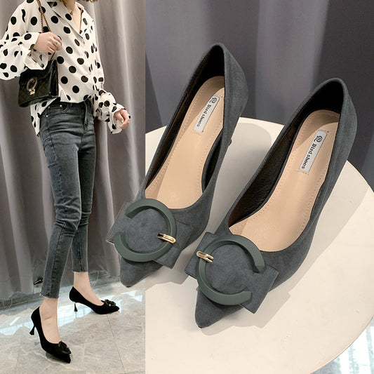 Fashion Pointed Shallow Mouth Ladies Single Stiletto Heel Women's Shoes
