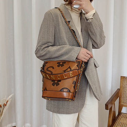 Stylish Retro fashion embossed shoulder crossbody bag