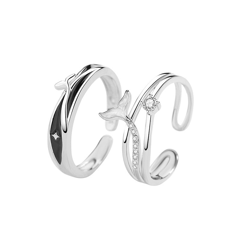Personality Fashion 999 Pure Silver You Have Couple Rings