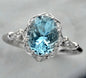 14k  white gold- silver studded topaz ring  jewellery