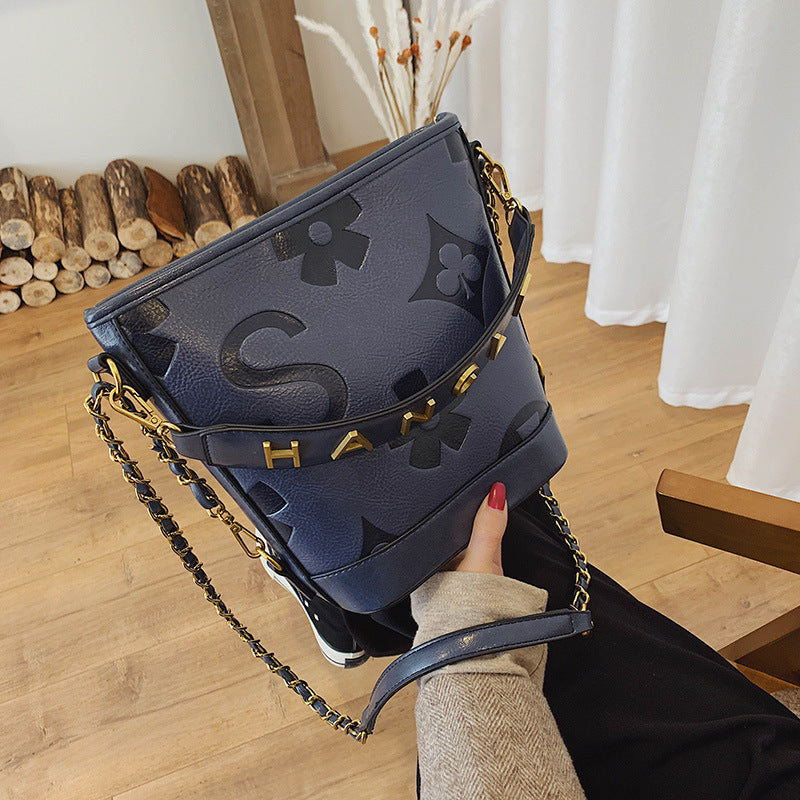 Stylish Retro fashion embossed shoulder crossbody bag