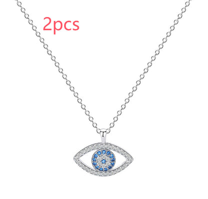 s925 Sterling Silver Atmospheric Demon Eye Necklace Eye Pendant