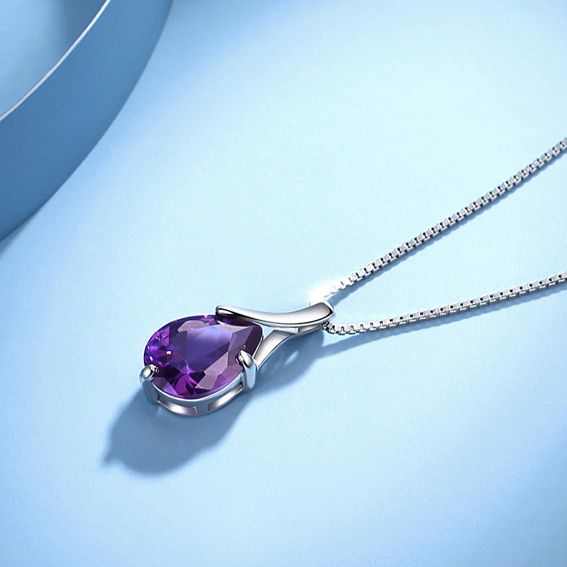 Cute 🥰 Sterling (Silver) S925 Pendant Vintage Amethyst Elegant Women's Jewellery