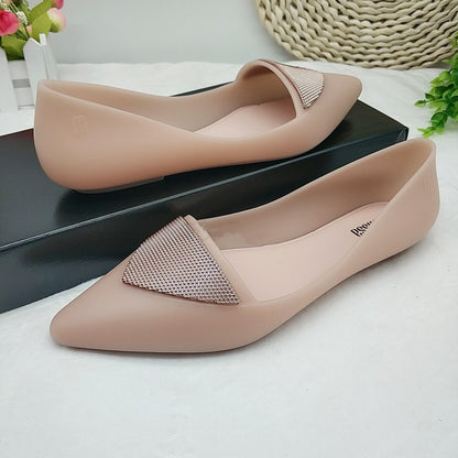 Ladies Fashion Pointed Shoes Color Blocking Flat