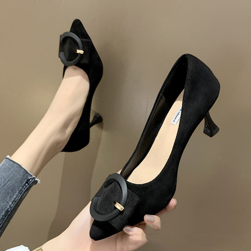 Fashion Pointed Shallow Mouth Ladies Single Stiletto Heel Women's Shoes
