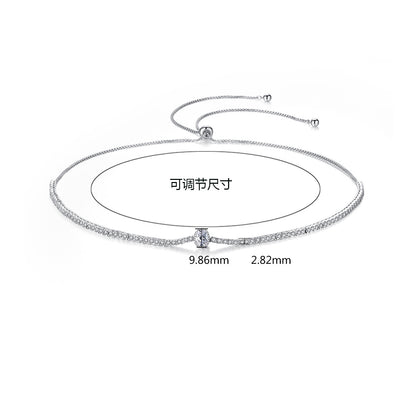 Pull-out Adjustable Copper Inlaid Zirconium Necklace Fashionable Korean Version Of The Card Neck