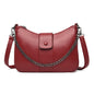 One-shoulder Diagonal Bag Lychee Pattern Soft Leather