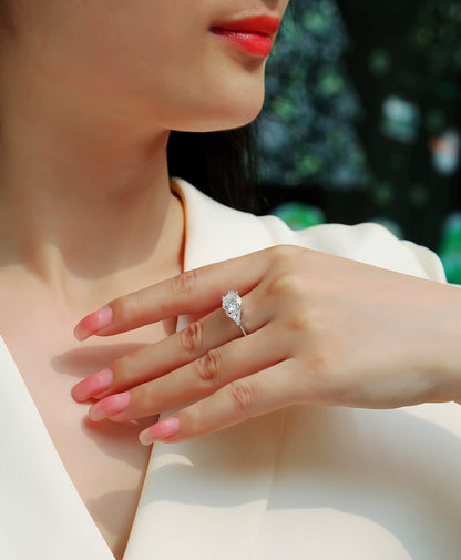 ❤️Ocean Diamond - Set With 2-carat Top-quality Moissanite S925 Silver And  Diamond Wedding Ring. The Ring Can Be Inspected With A Diamond Pen❤️
