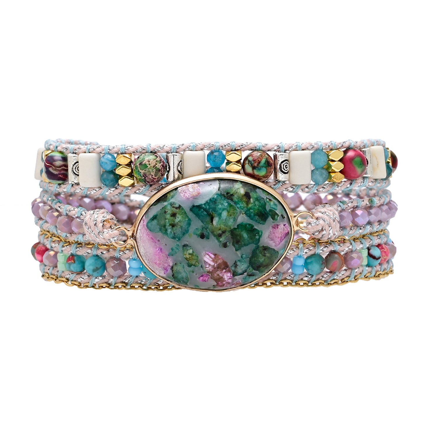 Women's Minimalist Color Blocked Stone Bracelet