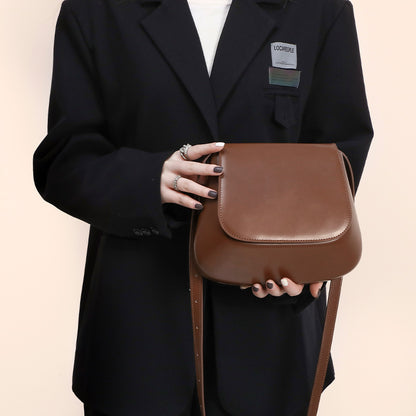 Crossbody Bag Vegan Leather Women Retro Small Saddle Satchel Shoulder Bag With Long Adjustable Strap
